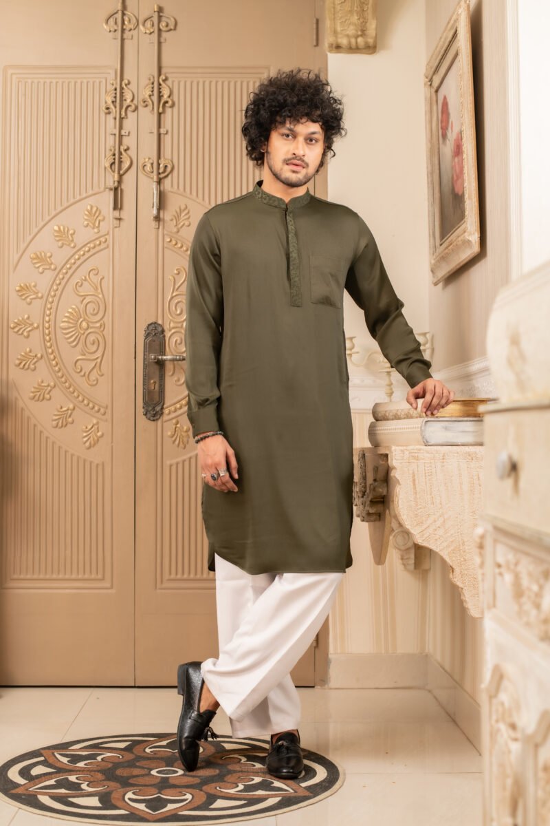 Men’s Dark Olive Panjabi